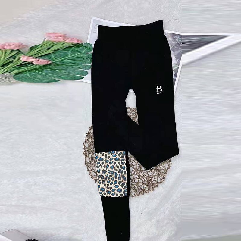 スプリングレオパードレギンス 大きめサイズ 春物 ステッチ ミックスインファッション27531628195