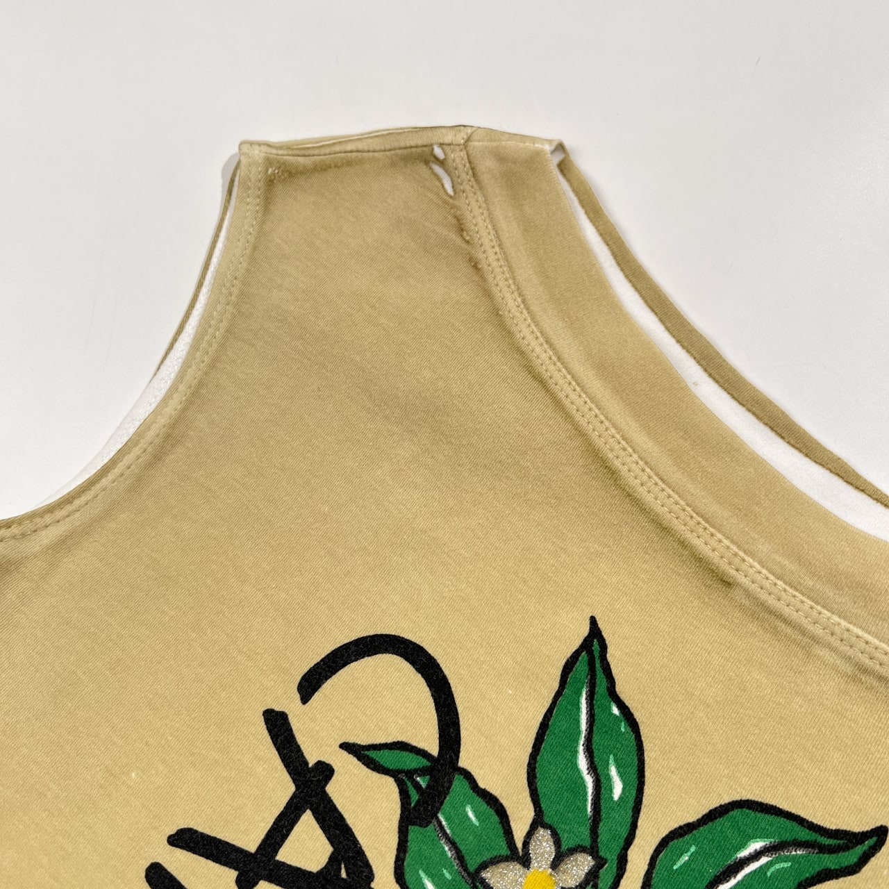 CASTELBAJAC カステルバジャック レモンプリント ノースリーブ Tシャツ カットソー サイズ 40 /ベージュ系/イタリア製/三喜商事代理