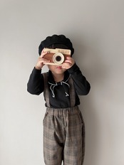 【アウトレット】check suspender pants