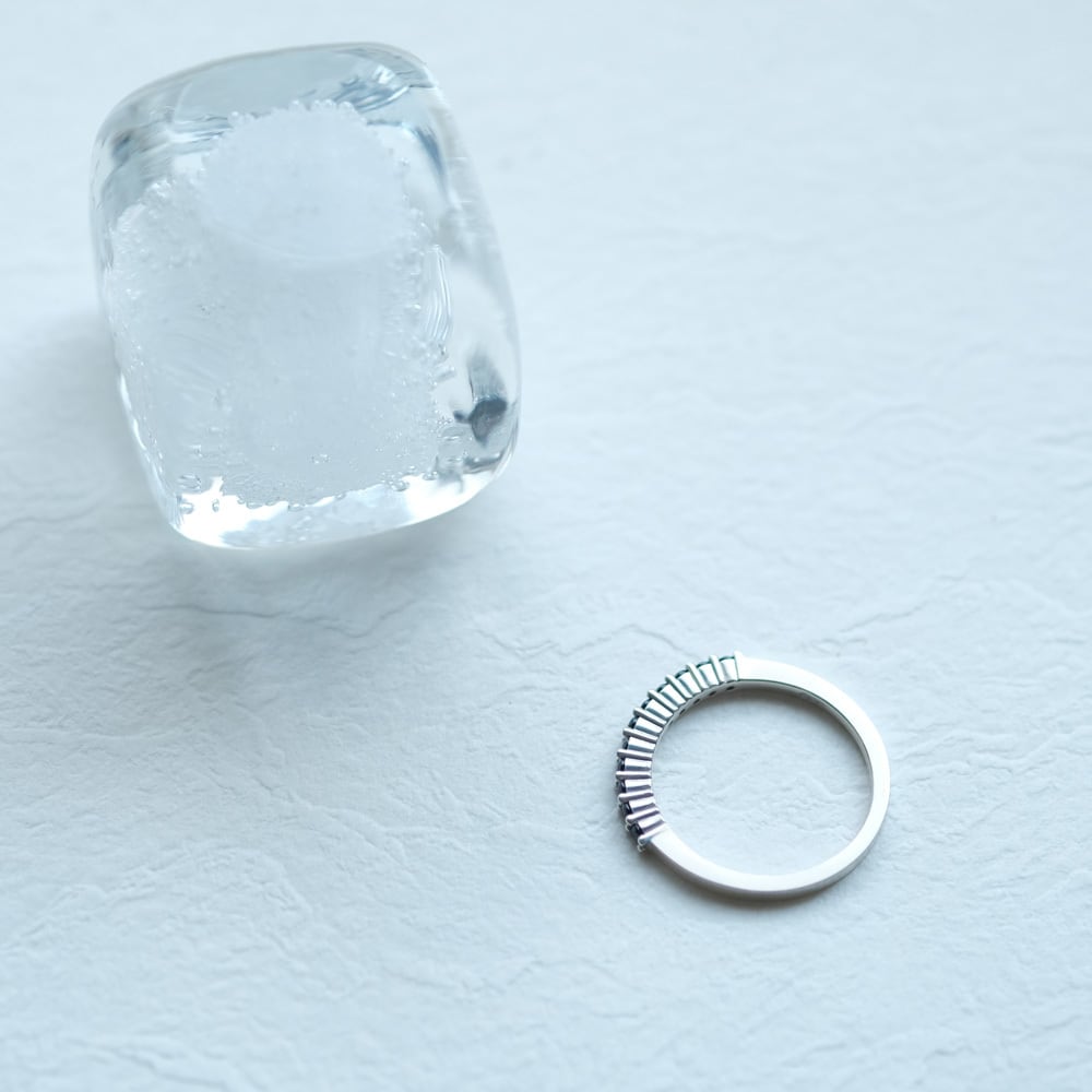 ブラック サファイア パヴェ 細身 リング シルバー925 | クラウド