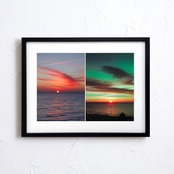 Sky Canvas｜赤と緑が溶け合う幻想的な夕景アートポスター｜詩的な空気と癒しを届ける上質なモダンインテリアにA4ポスター