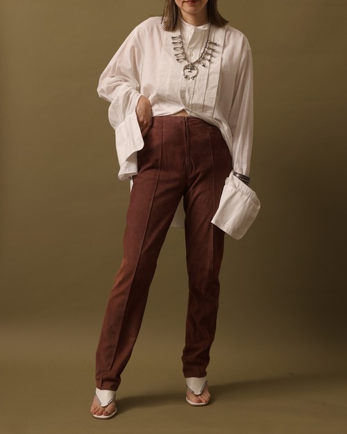 1990's Loewe / Front Zipper Leather Pants