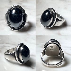 GEORG JENSEN silver ring "46A" set with hematite