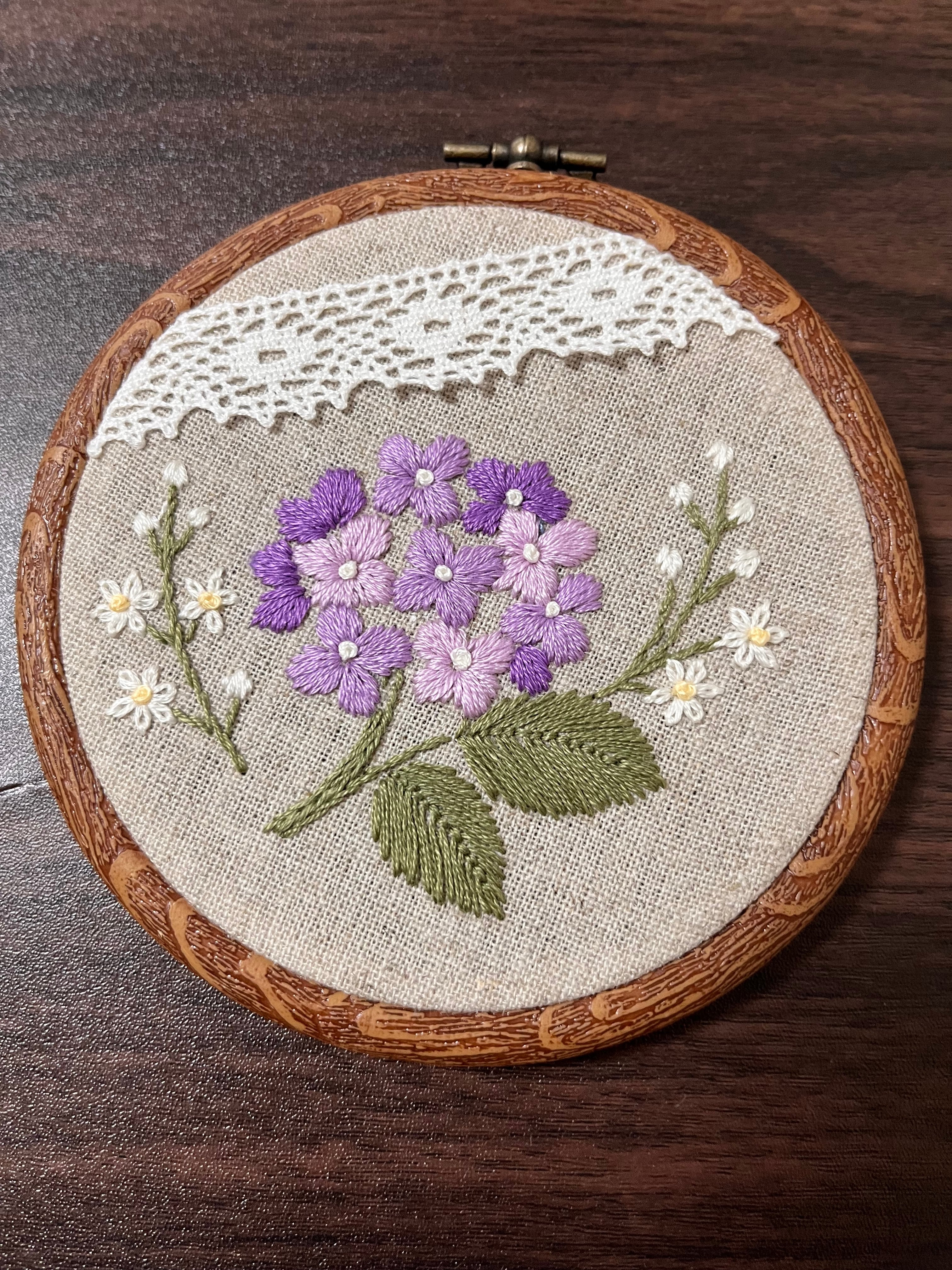 紫陽花と小花の刺繍図案 コピー済み・送料無料 | soraさんの小さな手仕事店