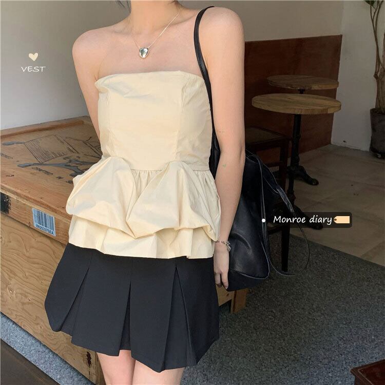 サマーノースリーブトップス 大人ガーリー スウィート キュート カジュアル 夏物 モンロー29560663989