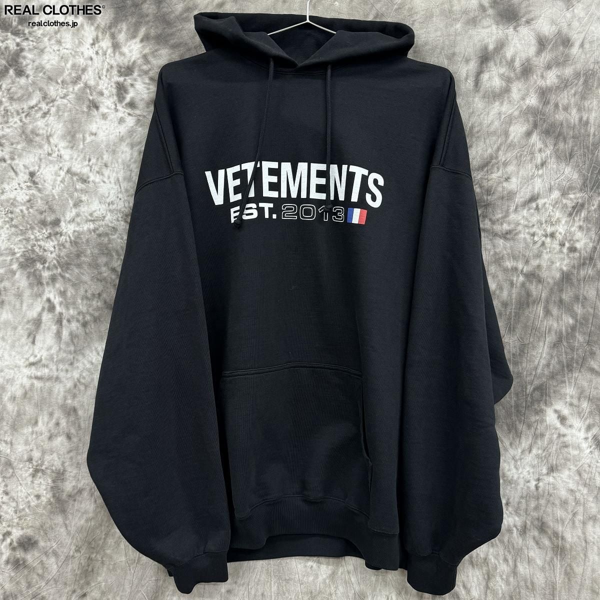 VETEMENTS ヴェトモンバックロゴプリントパーカーホワイト