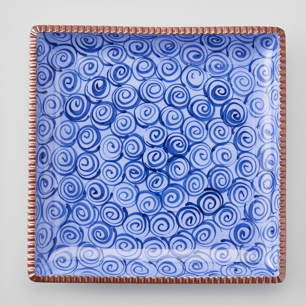 渦文四角皿・大 | 肥前吉田焼 陶磁器の与山窯
