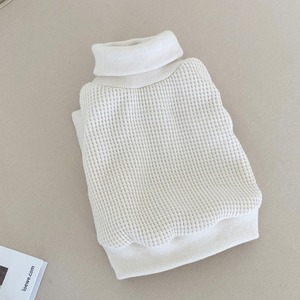 【即納】EYOU ワッフル ハイネック ベスト｜ホワイト