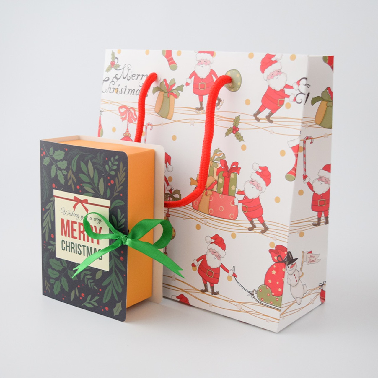 ラッピングセットBOXクリスマス（BOX・巾着袋付き）包装セット