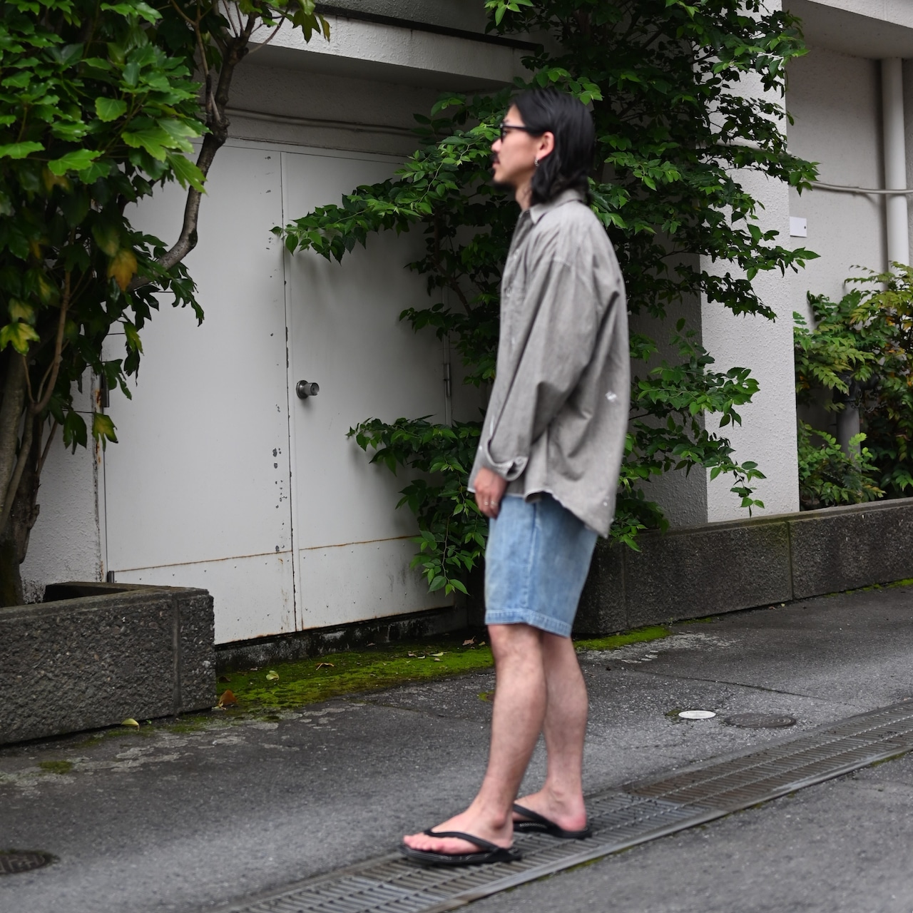 BOWWOW / US ARMY DENIM SHORTS AGED
