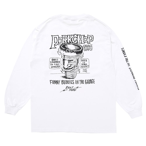 BOLT HEAD L/S TEE/WHITE