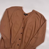 カシミヤ100% UNIQLO ユニクロ Vネック ニット カーディガン L /キャメル系 オレンジ系 レディース