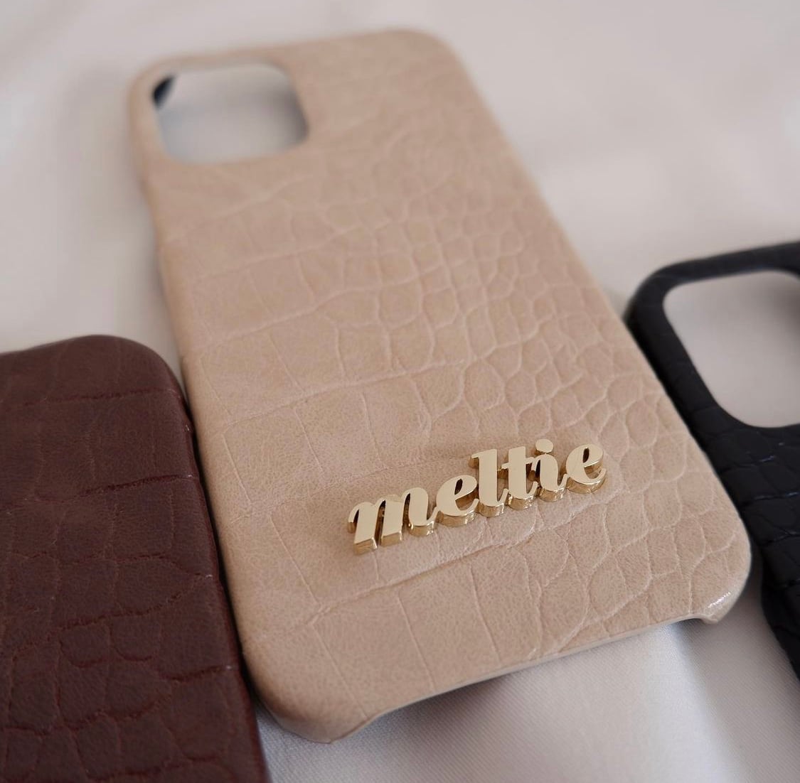 milky croco iPhone case