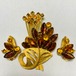 Vintage Leaf Shaped Bijoux Earrings & Brooch