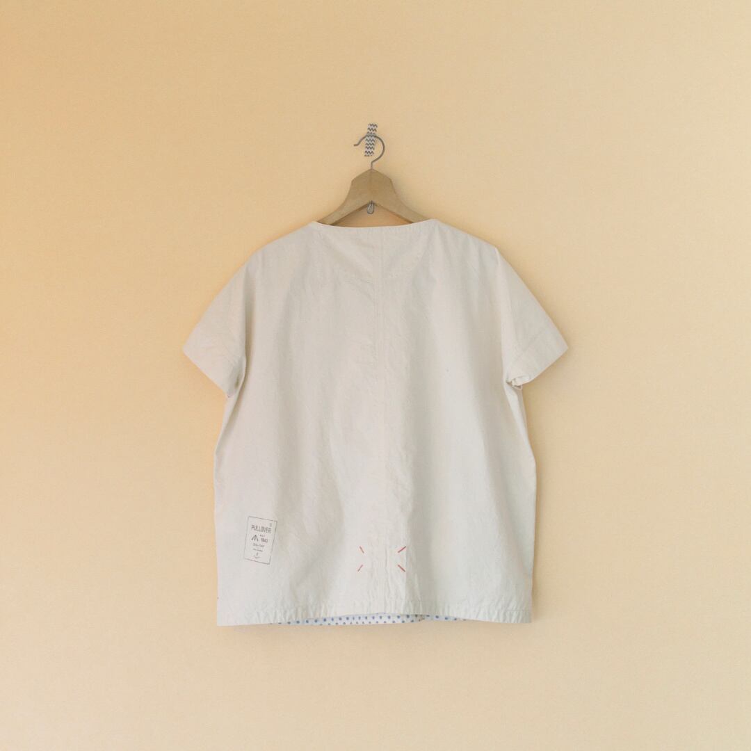 快晴堂 カイセイドウ アップリケ&プリントワイドTシャツ・キナリ マリンモチーフ