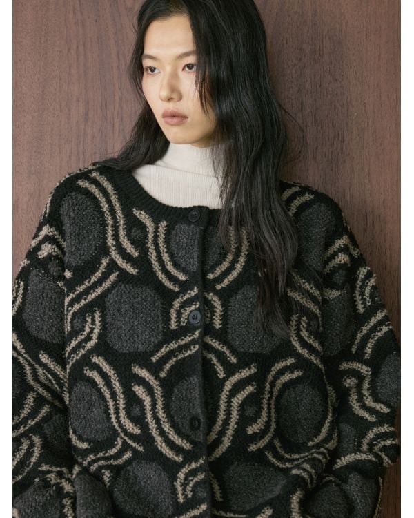 Jacquard Knit Cardigan