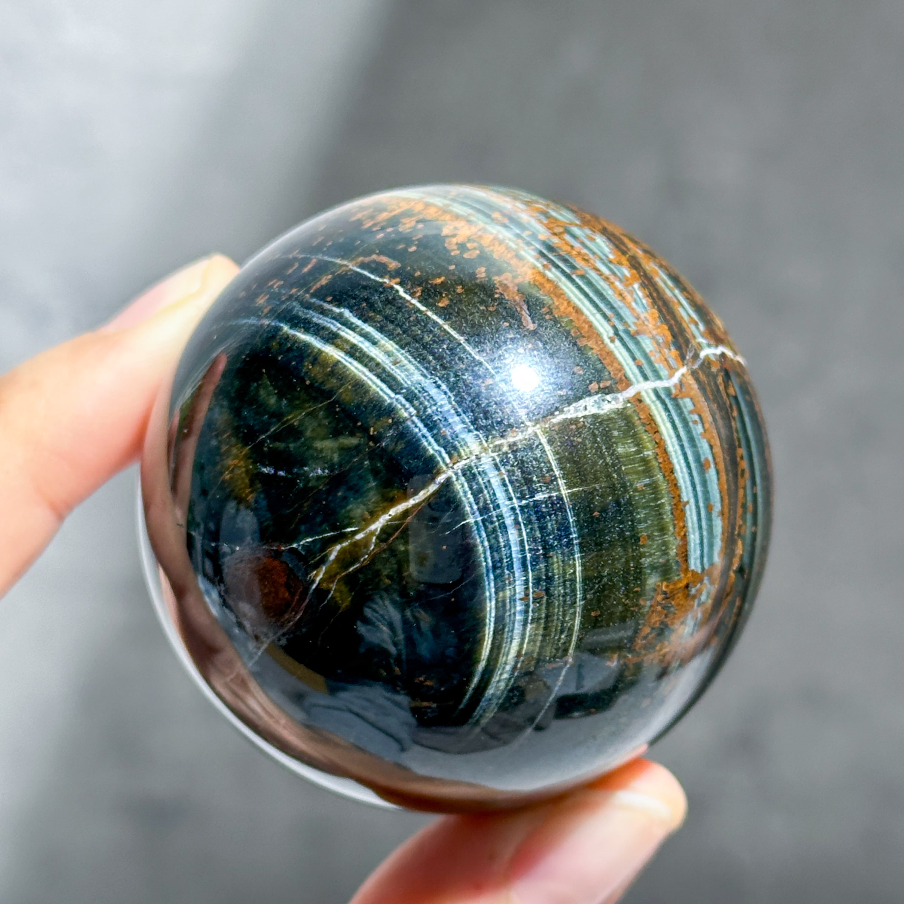 ブルータイガーアイ スフィア 01◇Blue Tiger's eye◇天然石・鉱物・パワーストーン