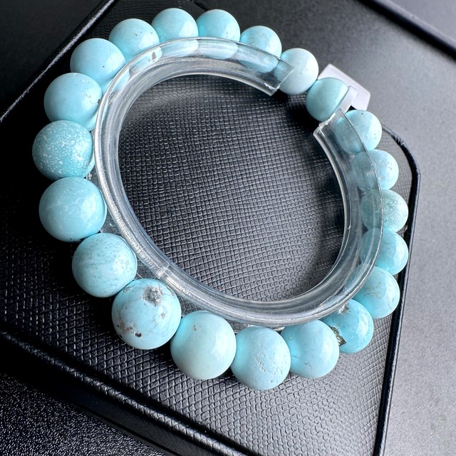 no. HM-T11 メキシコ ナコザリ鉱山 天然色 ターコイズ 約9.8-10.3mm 鑑別書付