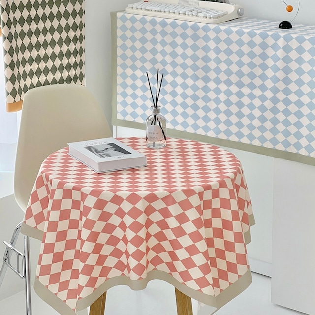 pastel check table cloth 3colors / パステル チェック テーブルクロス チェッカーボード アーガイル マット 韓国インテリア雑貨