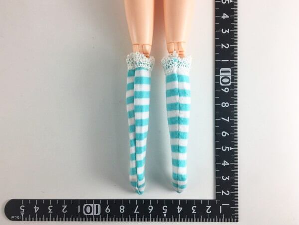 ドールアクセサリ 1/6 女性用 靴下 ストッキング ストライプライトグリーン STK 08846 - 画像2