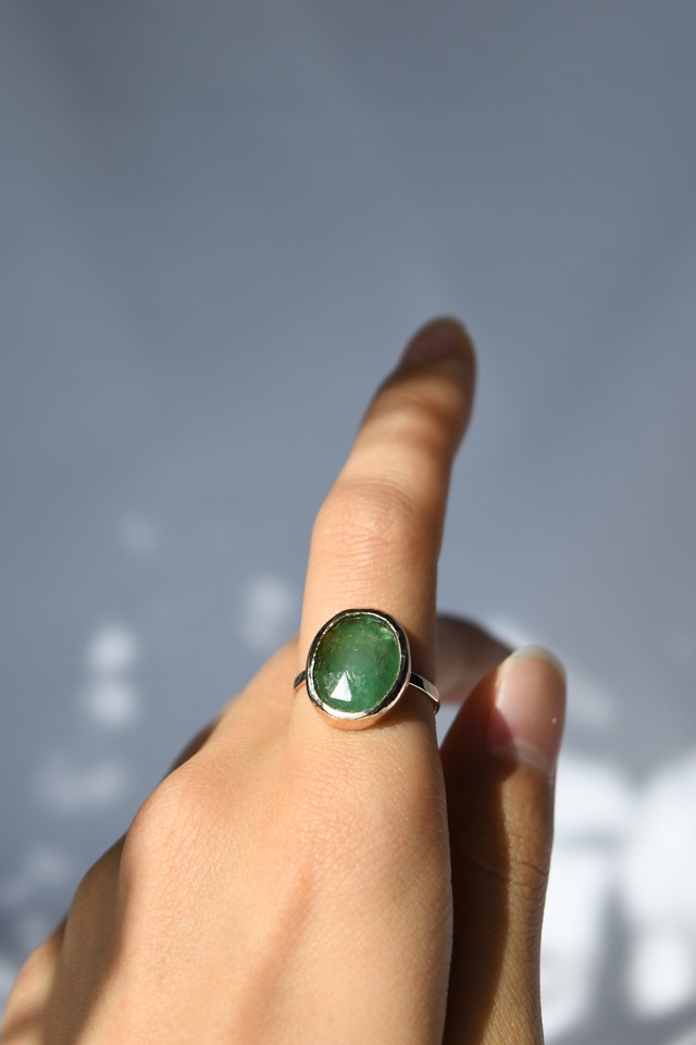 K10 Rose cut Emerald Ring 10金ローズカットエメラルドリング