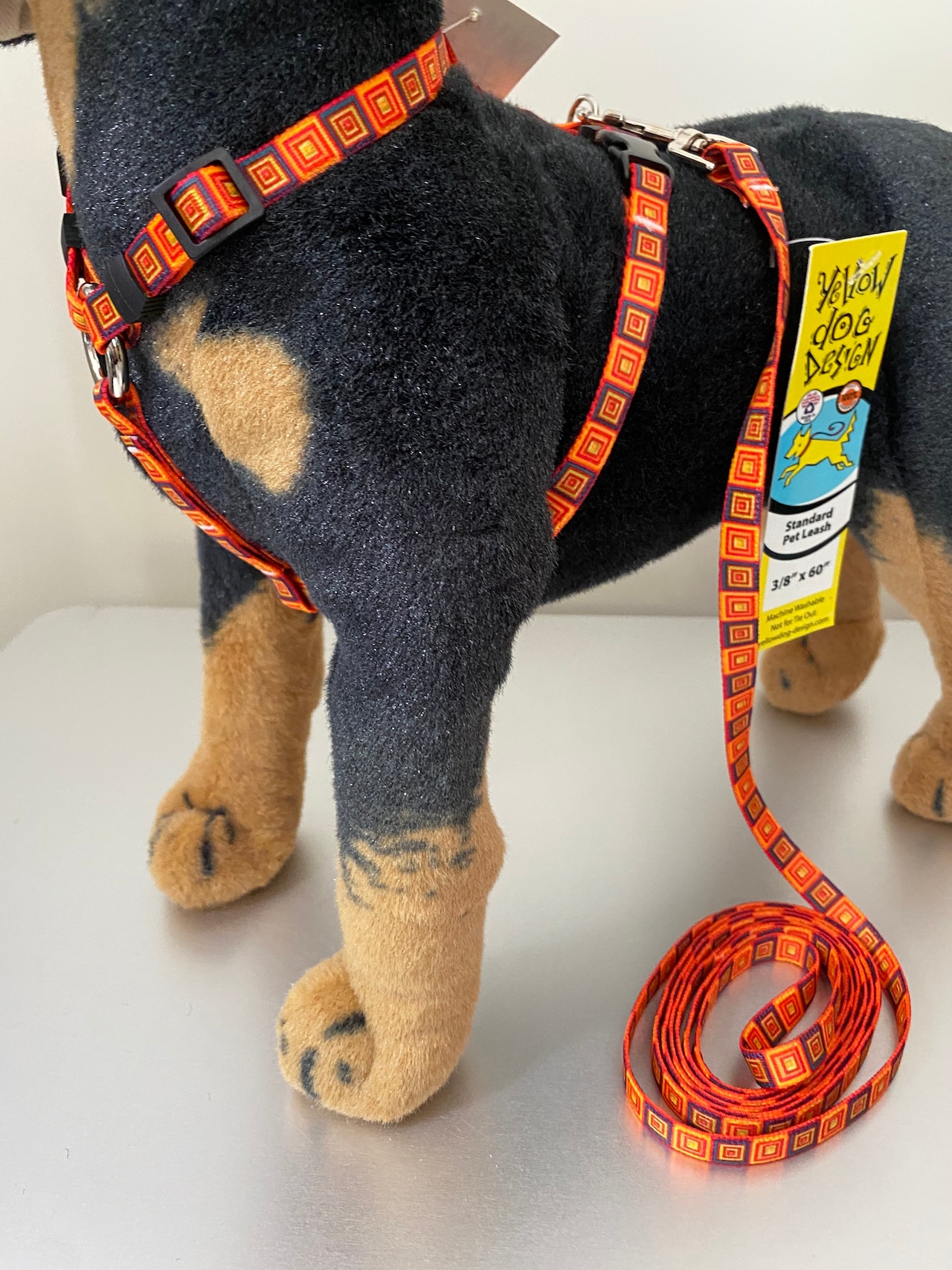 Orange Blocks  ローマンハーネス＋リードセット XSサイズ - Yellow Dog Design