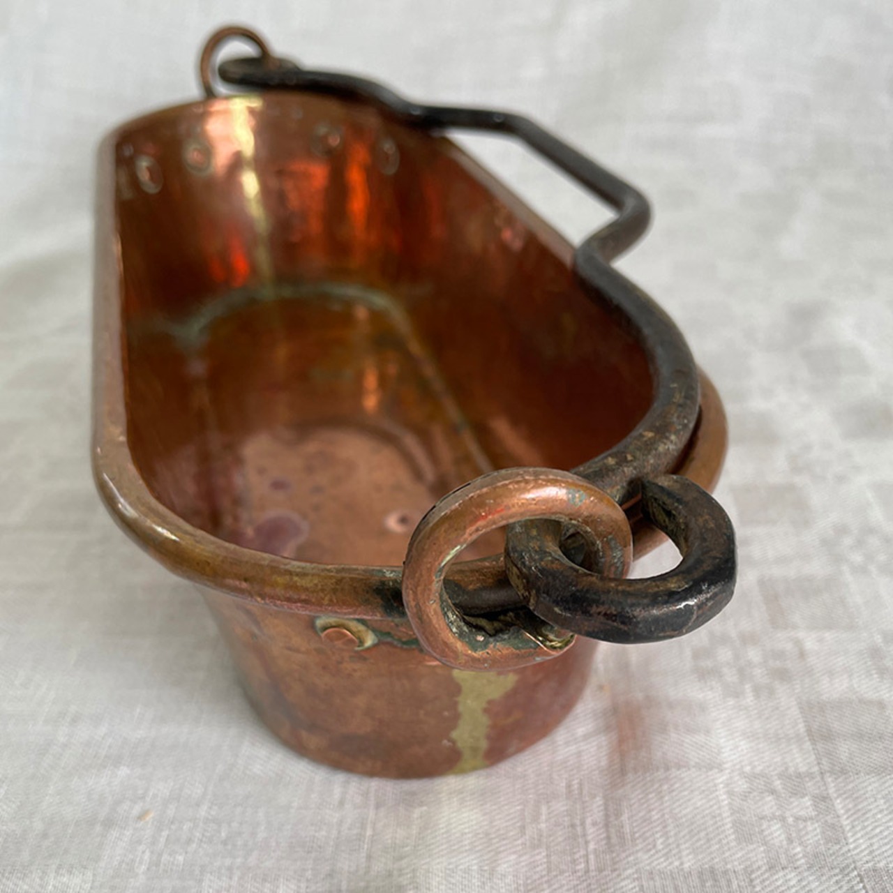 銅鍋 魚料理用鍋 小型ポワソニエール アウトドアに 12KWdu14