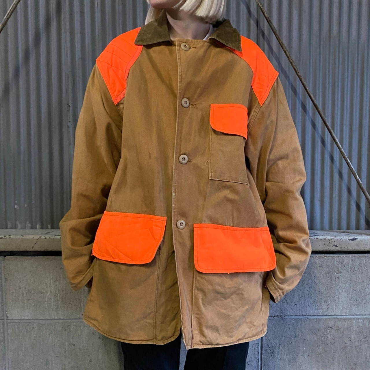 80年代 USA製 SAFTBAK ダック地 ハンティングジャケット メンズL 古着 