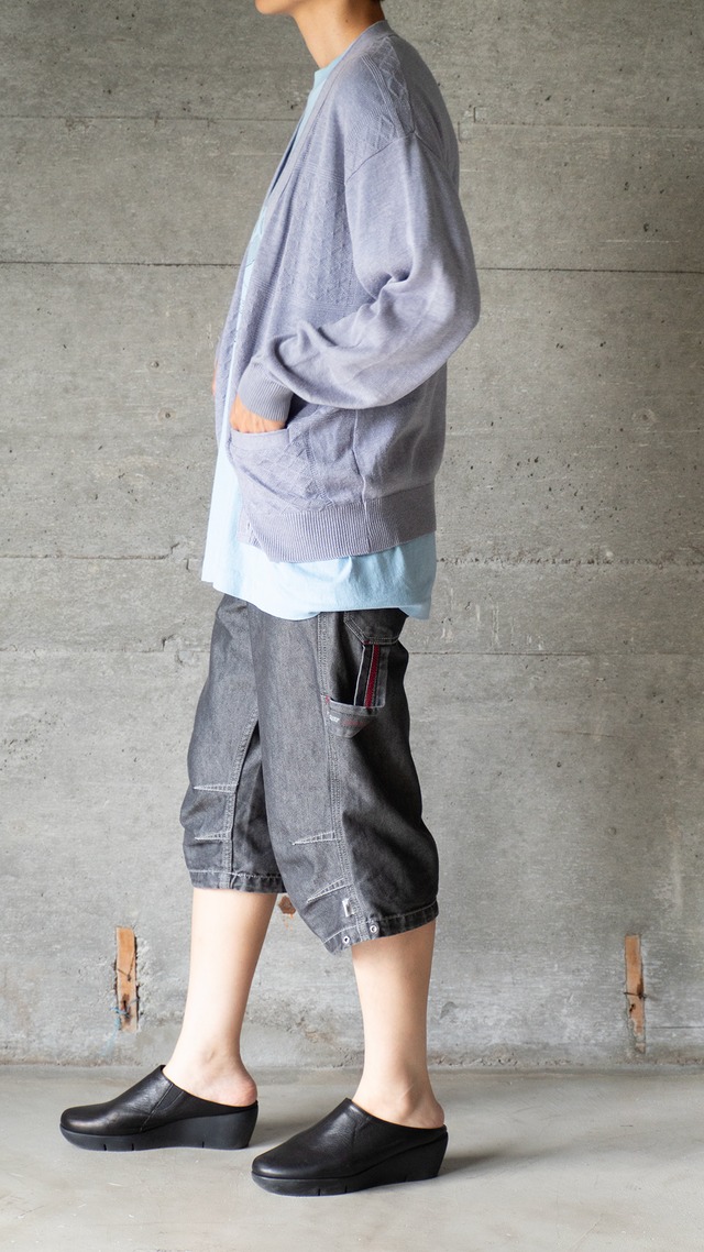 "COTE D'AZUR" 1990s Acrylic linen v-neck cardigan