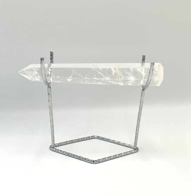 (00817)【1点のみ】水晶　クリアクォーツ　クリスタル　Clear quartz　Crystal　ブレスレットスタンド　シルバー(S)　アクセサリースタンド　天然石インテリア　置物