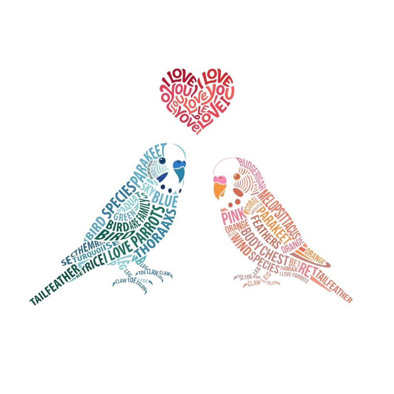 inco-z | キャンバストート LOVEセキセイインコ design In00064