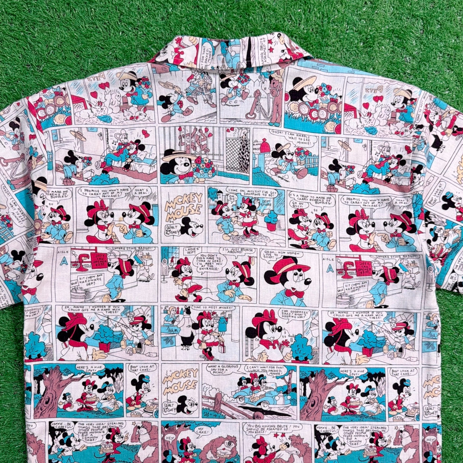 Lady's】 80s - 90s Disney ミッキー ミニー コミック デザイン 開襟