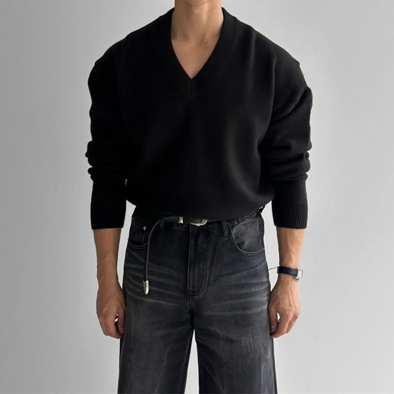 ネックシンプルベーシックカラーニット　998