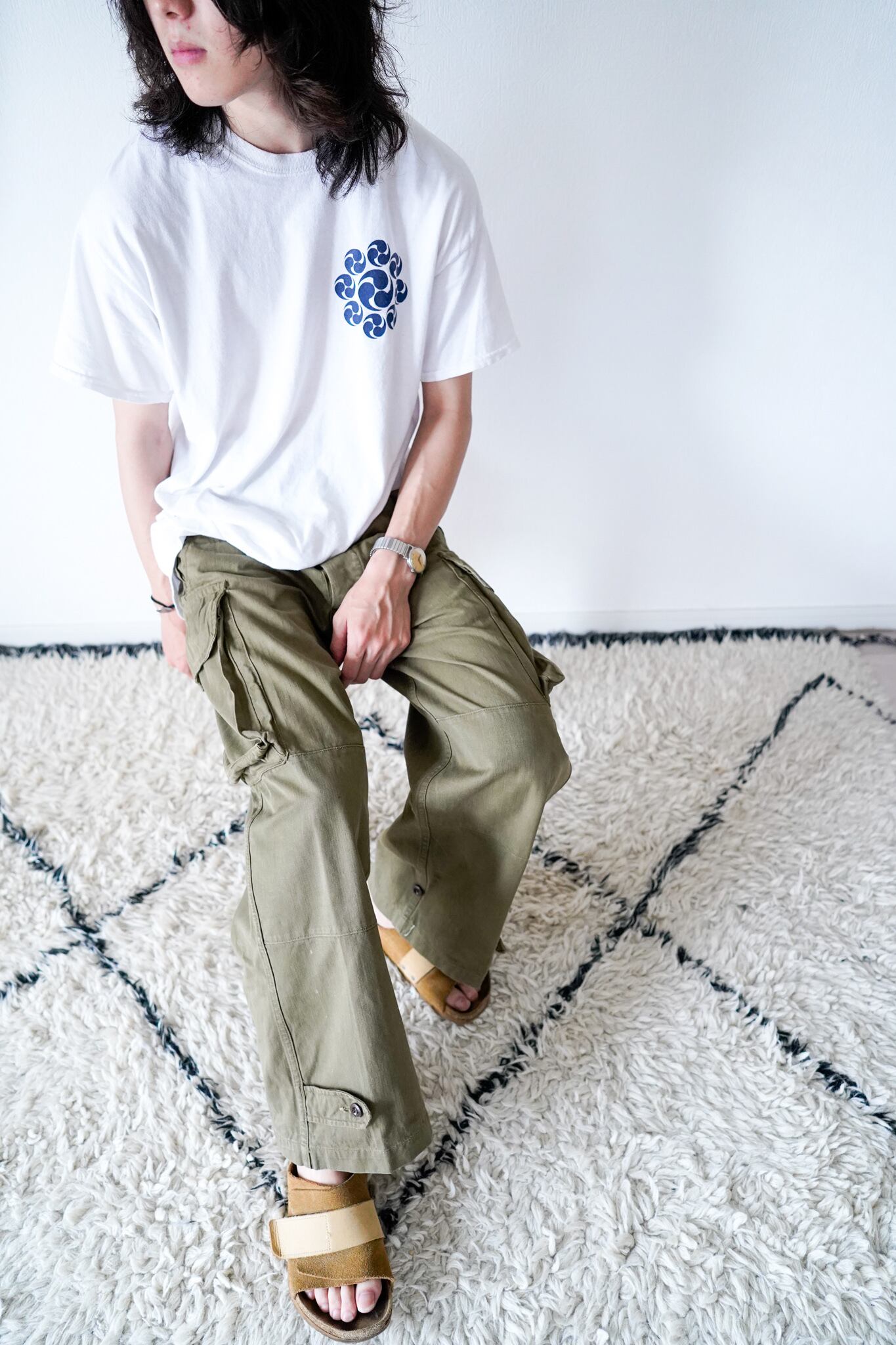 【1950-60s, Good Condition】"M-47, Size21" Herringbone Twill Field Trousers, French Army /176m/178m