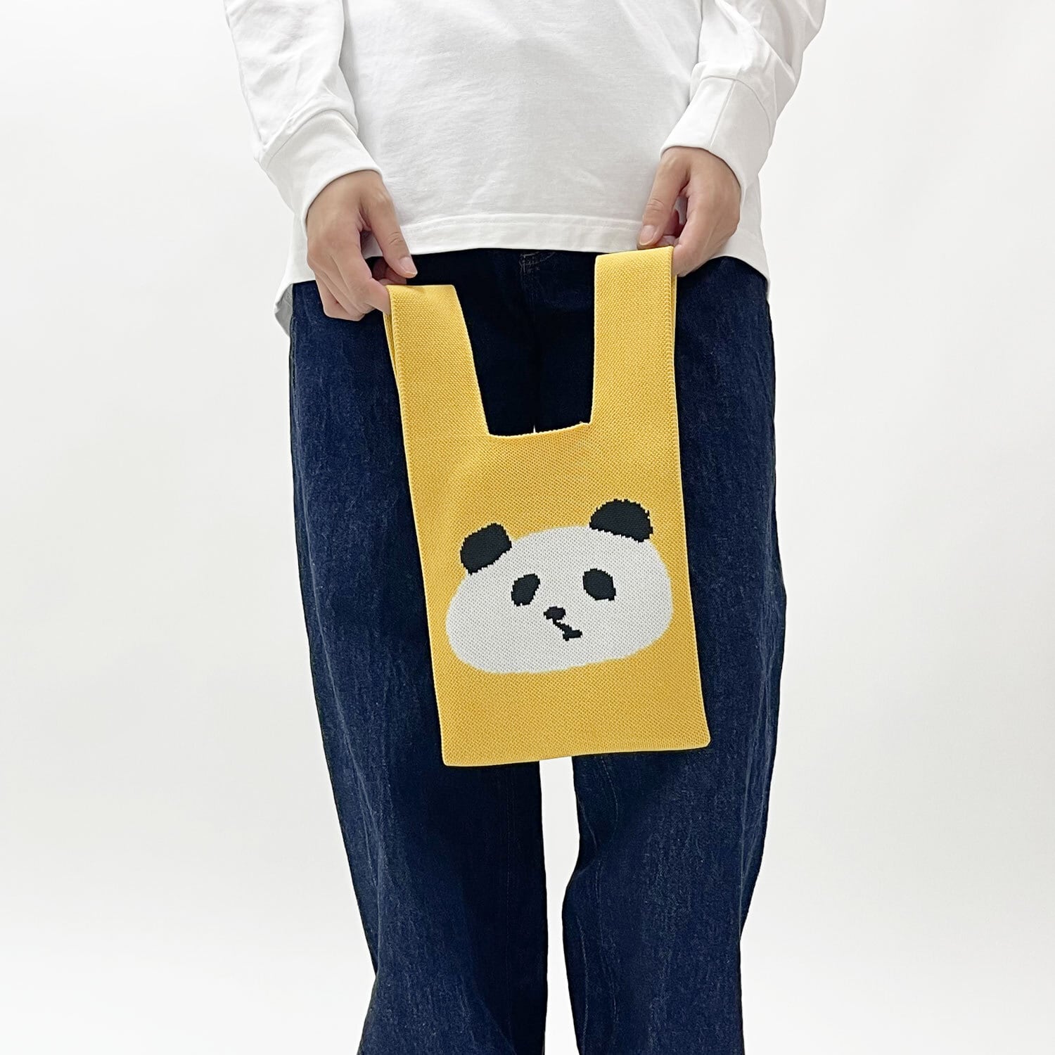 JIN KITAMURA】KNIT MINI MARCHE BAG パンダ ニット ミニマルシェ