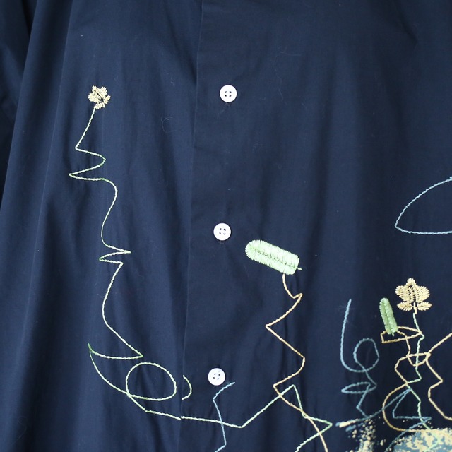 "刺繍" special pattern street culture mix XXXL over silhouette h/s shirt