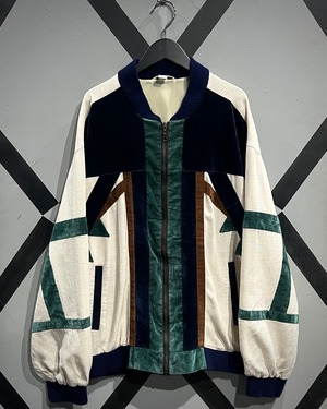 【X VINTAGE】Velour Switching Vintage Blouson Jacket