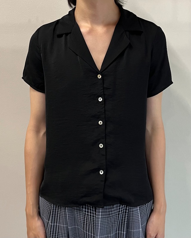 open collar shell button shirt