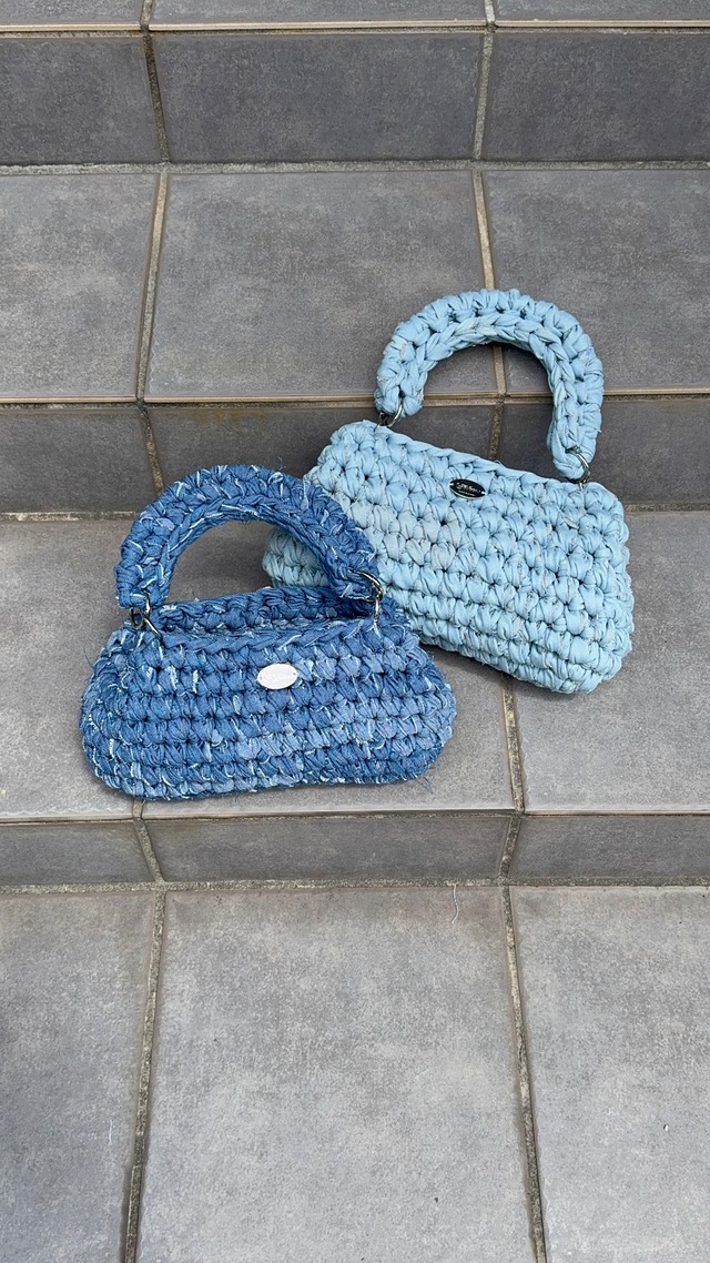 《1点もの》angle denim bag /midnight blue