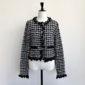 〈SELECT〉リボンヤーンニットジャケット 46-018