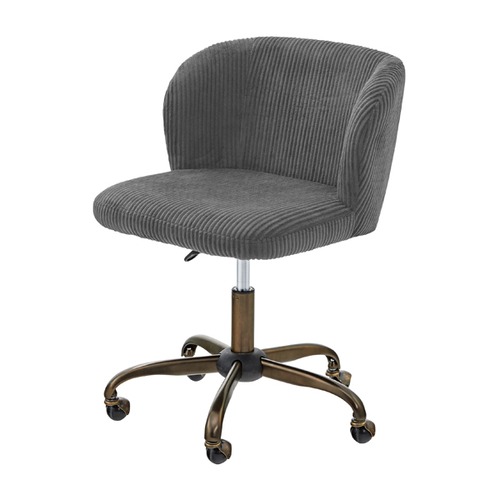 ロール デスクチェア グレー 椅子 書斎椅子 ワークチェア コーデュロイ 昇降機能付 インテリア 家具 おしゃれ