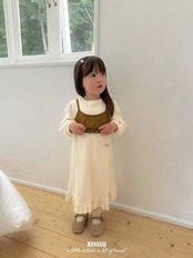 韓国子供服 / BANANA J / 26Autumn / レターリング ワッフルワンピース / 秋服 / キッズ *XS~JS*
