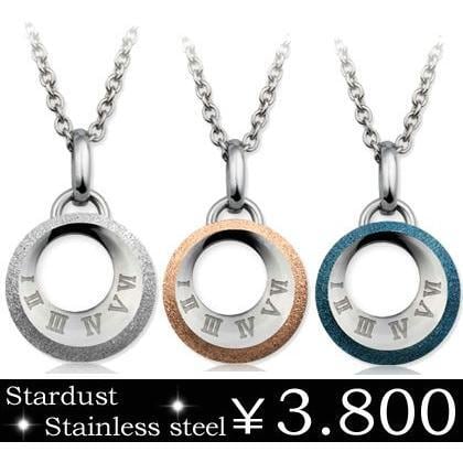 【年始セール】ネックレス ブルー ピンクゴールド スチールシルバー ステンレス ジルコニア ローマ数字 gps8312small