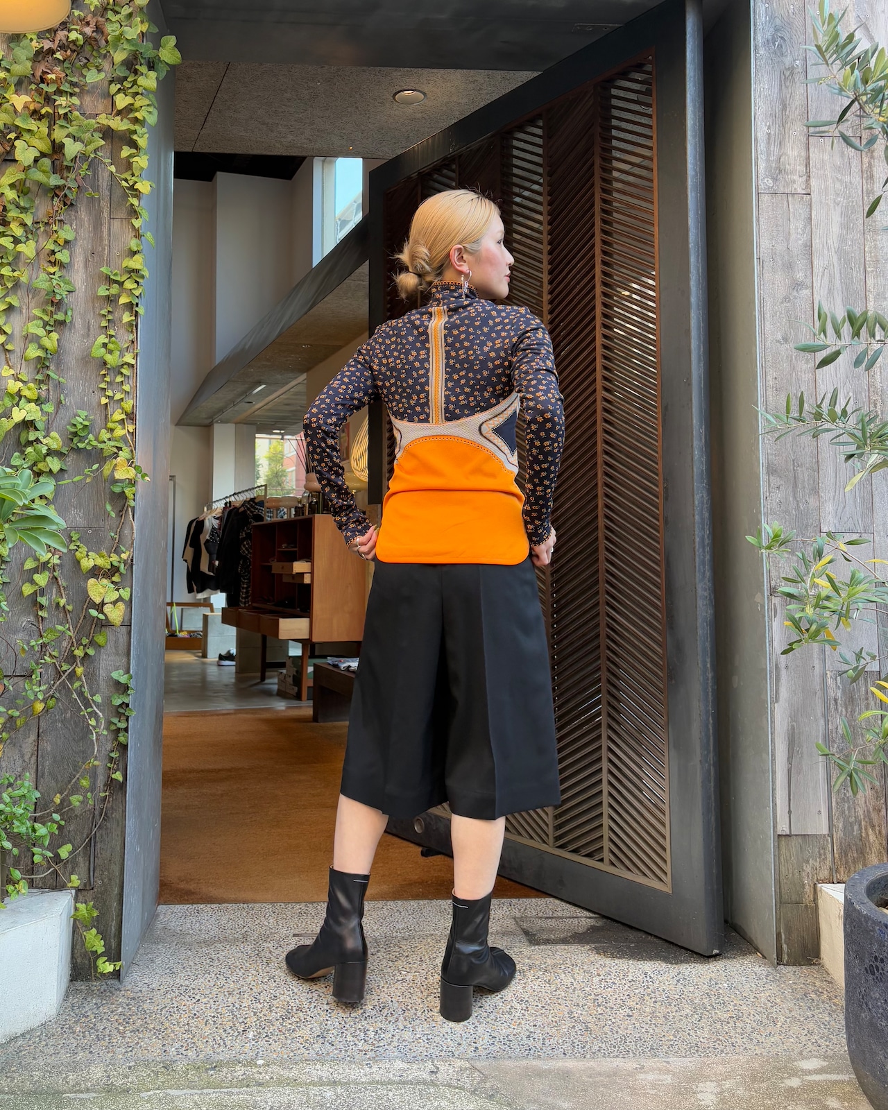 【25AW】Mame Kurogouchi マメ クロゴウチ / Floral Jacquard High Neck Knitted Top - 5