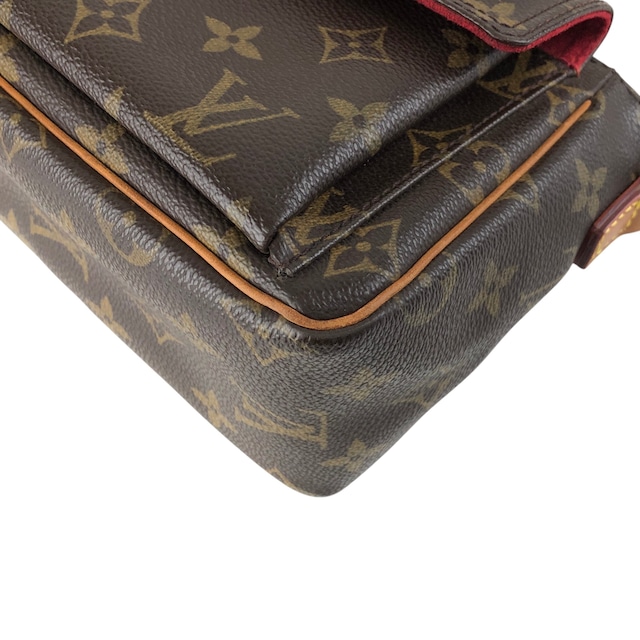 LOUIS VUITTON ルイヴィトン モノグラム ショルダーバッグ ブラウン PVC レザー vintage ヴィンテージ オールド  53bcj4