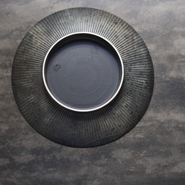 AS 李荘窯　ムーンサーフェイス　5.5寸しのぎ皿