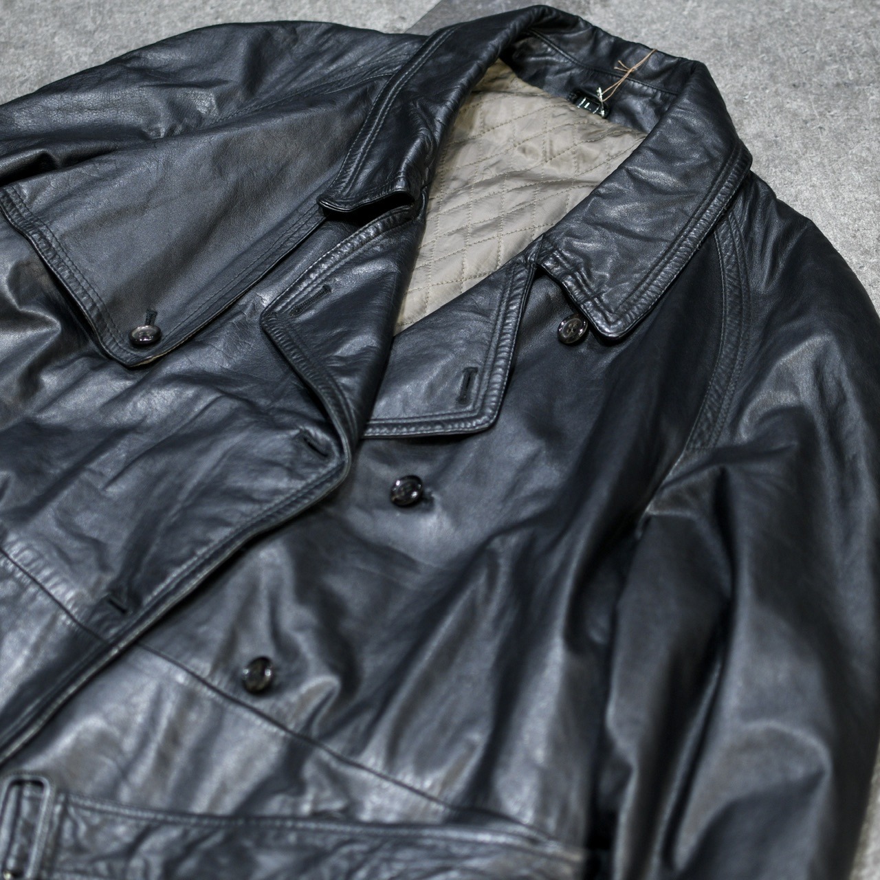 leather trench coat black