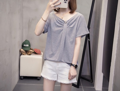 【大きいサイズXL-4XL】【春夏新作】ファッションＴシャツ♪グレー/ブラック2色展開◆#sctmsm-213167