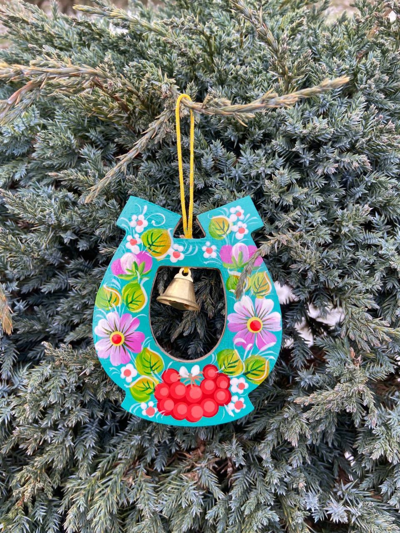 ペトリキフカ塗り　馬蹄のお守り（ピドコーヴァ）ホメンコ作 - 2