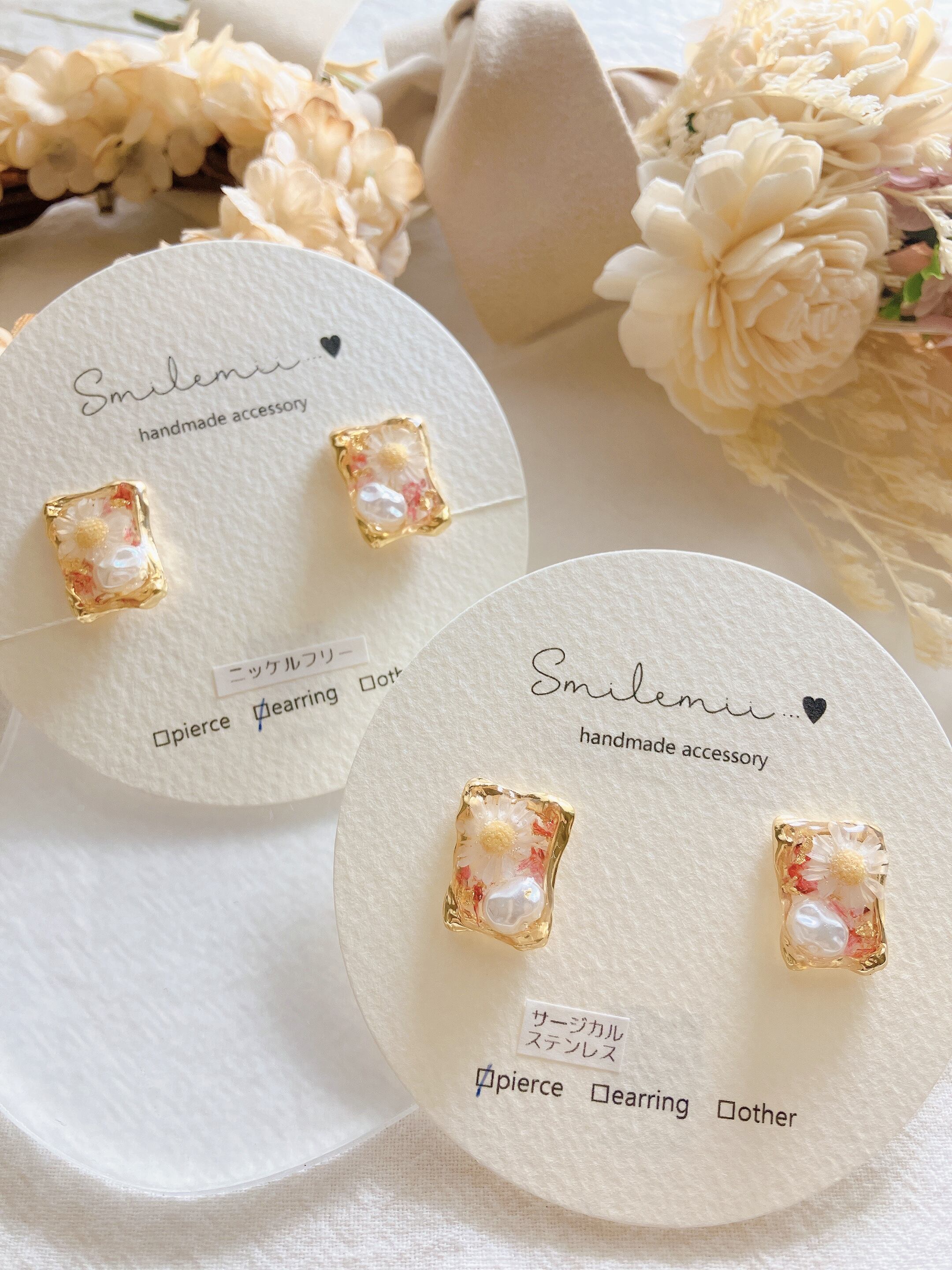 ピアス イヤリング ピンク flower お花 ピアス イヤリング 可愛い 上品